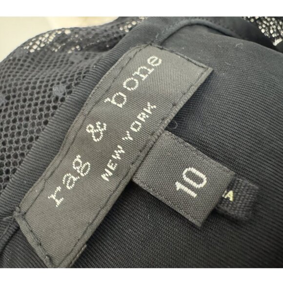 Rag & Bone - Black, silk Charlotte mini dress size 10 - Picture 6 of 11
